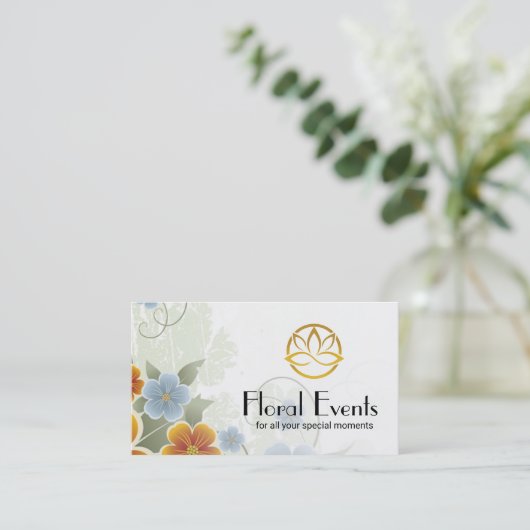 Elegante Bloemen | Gestileerd Bloem Logo Visitekaartje (Staand voorkant)