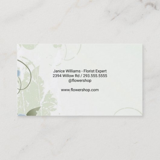 Elegante Bloemen | Gestileerd Bloem Logo Visitekaartje (Achterkant)