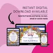  Elegante Bloemen Gestreepte Navy Blue Verjaardag Kaart