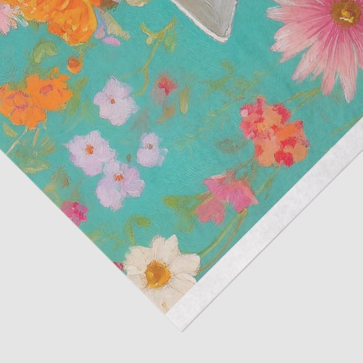 Elegante Bloemen Giraffe Decoupage Tissuepapier (Detail)