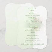 Elegante bloemen gloeiende kruis doop uitnodiging (Voorkant / Achterkant)