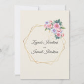 Elegante Bloemen Goud Arabisch Islamitische Moslim Kaart (Achterkant)