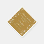 Elegante  Bloemen Goud Bibliotheek Bruiloft Servet (Hoek)