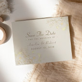 Elegante  Bloemen Goud Bruiloft Save The Date