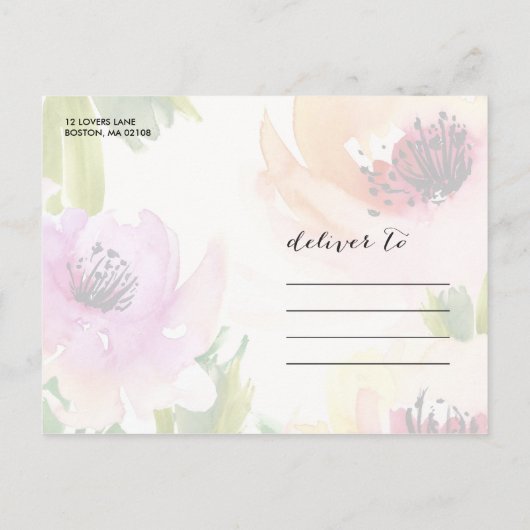 Elegante bloemen goud | Save the date Aankondigingskaart (Achterkant)