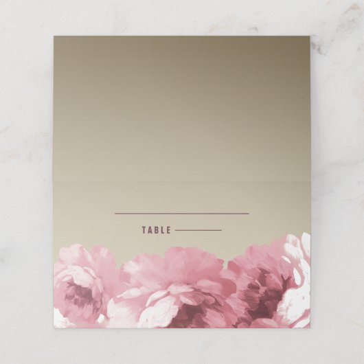 Elegante bloemen | Gouden tafel plaats kaarten Plaatskaartje (Buitenkant ongevouwen)