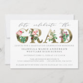 ELEGANTE BLOEMEN GRADUATIE PARTY UITNODIGING (Voorkant)