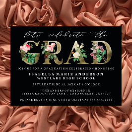  ELEGANTE BLOEMEN GRADUATIE PARTY UITNODIGING