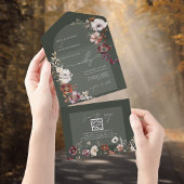 Elegante Bloemen Groen Alles In Een Trouwuitnodigi All In One Uitnodiging