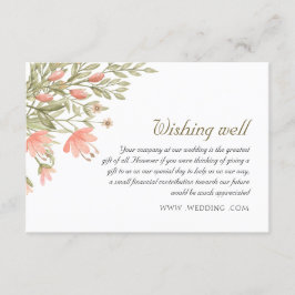 Elegante Bloemen Groen Trouwen Wensen Goed Informatiekaartje