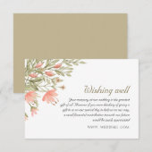 Elegante Bloemen Groen Trouwen Wensen Goed Informatiekaartje (Voorkant / Achterkant)