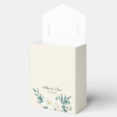 Elegante bloemen groen wit zwart gunst box bedankdoosjes (Geopend)