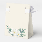 Elegante bloemen groen wit zwart gunst box bedankdoosjes (Achterkant)