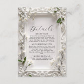 Elegante  bloemen Groene Bladeren Bloemen Details Informatiekaartje (Voorkant)