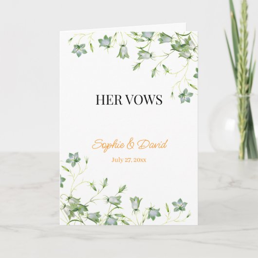 Elegante Bloemen Haar Geloften Trouwkaart Feestdagen Kaart (Voorkant)