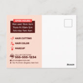 Elegante Bloemen Haar Salon Hair Stylist Make-up A Briefkaart (Achterkant)