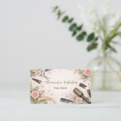 Elegante Bloemen Haarstudio Zakelijk Visitekaartje (Staand voorkant)