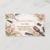 Elegante Bloemen Haarstudio Zakelijk Visitekaartje (Achterkant)