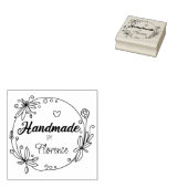 Elegante bloemen handgemaakt rubberstempel (Gestempeld)