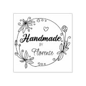 Elegante bloemen handgemaakt rubberstempel (Afrduk)