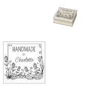 Elegante Bloemen Handgemaakte Rubber Stamp Rubberstempel (Gestempeld)