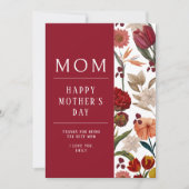 Elegante Bloemen Happy Moederdag Feestdagenkaart (Voorkant)