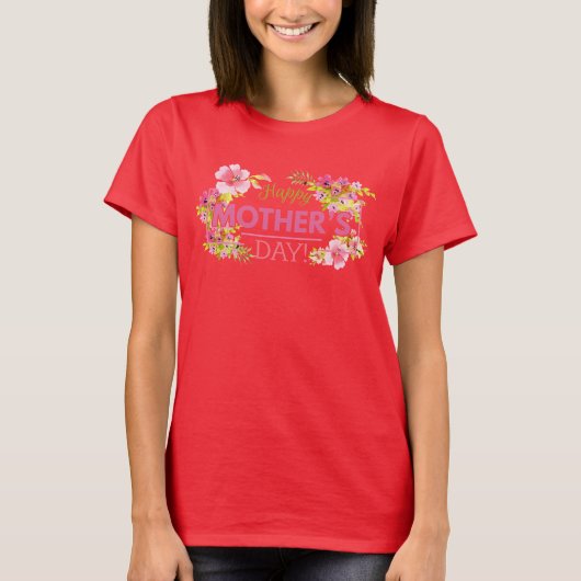 Elegante Bloemen Happy Moederdag Maternity Shir T-shirt (Voorkant)