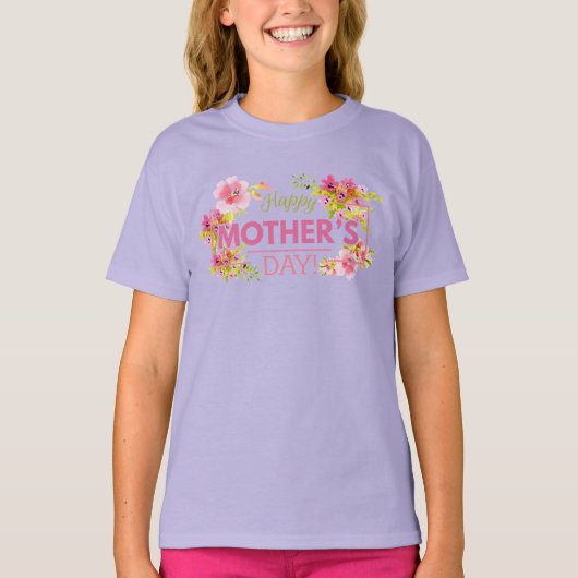 Elegante Bloemen Happy Moederdag | Ringer-Shirt T-shirt (Voorkant)