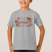 Elegante Bloemen Happy Moederdag Tagless Shirt (Voorkant)