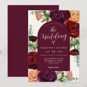 Elegante Bloemen Herfst Bourgondië Verbrand Sinaas Kaart (Voorkant / Achterkant)