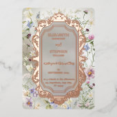 Elegante Bloemen Herfst Folie Uitnodiging (Voorkant)