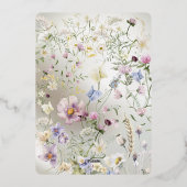 Elegante Bloemen Herfst Folie Uitnodiging (Achterkant)