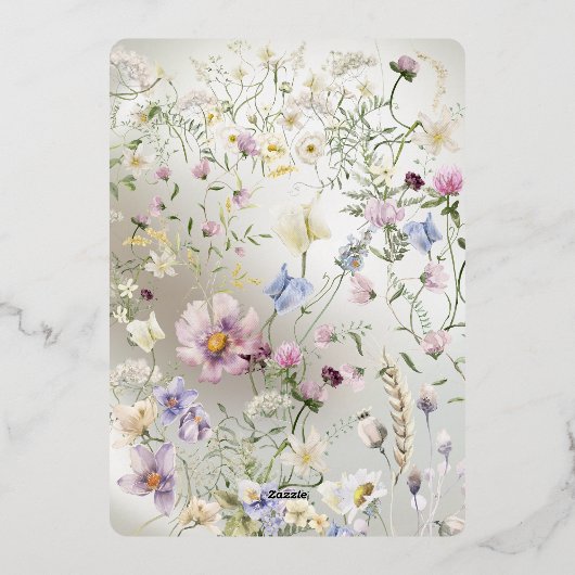 Elegante Bloemen Herfst Folie Uitnodiging (Achterkant)