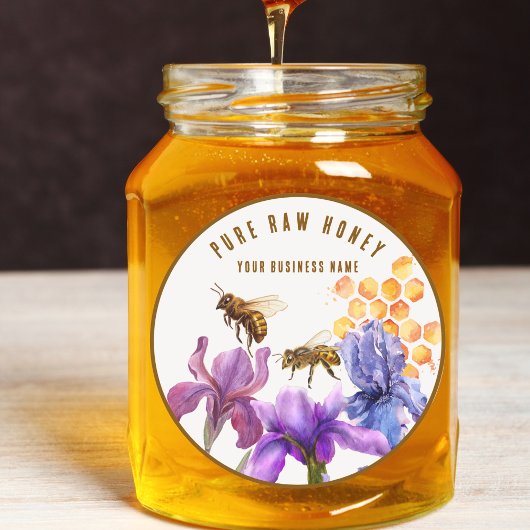 Elegante bloemen Honing Jar Bee Label