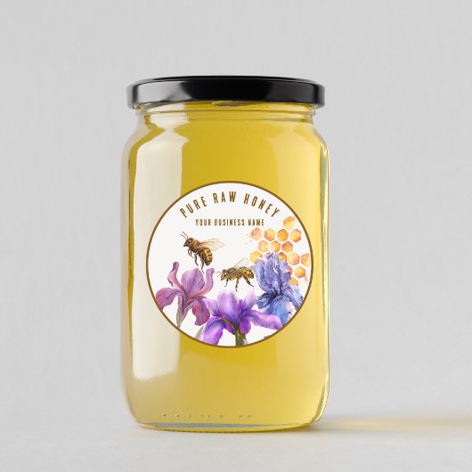 Elegante bloemen Honing Jar Bee Label