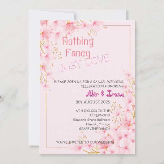 Elegante Bloemen Huwelijk 007 door Nasrin Kaart (Voorkant)