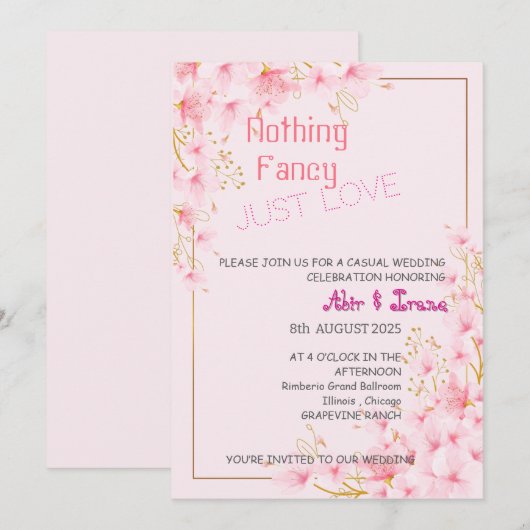 Elegante Bloemen Huwelijk 007 door Nasrin Kaart (Voorkant / Achterkant)