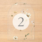 Elegante Bloemen Huwelijk Acryl Boog Tafel Nummer Acryl Uitnodigingen (Voorkant)