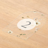 Elegante Bloemen Huwelijk Acryl Boog Tafel Nummer Uitnodigingen (Laagn)