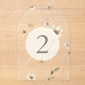 Elegante Bloemen Huwelijk Acryl Boog Tafel Nummer Uitnodigingen (Voorkant)