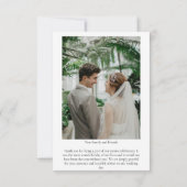 Elegante Bloemen Huwelijk Dank u Kaart met Customi (Achterkant)