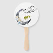 Elegante Bloemen Huwelijk Hand Fan – Mr & Mrs Desi Handwaaier (Achterkant)