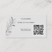 Elegante Bloemen Huwelijk QR RSVP Informatiekaartje (Voorkant)