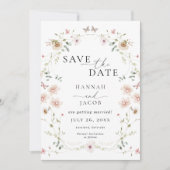 Elegante Bloemen Huwelijk Save The Date (Voorkant)