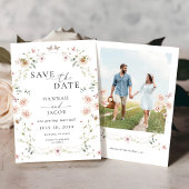 Elegante Bloemen Huwelijk Save The Date