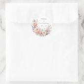Elegante Bloemen Huwelijk Welkom Sticker met Custo (Tas)