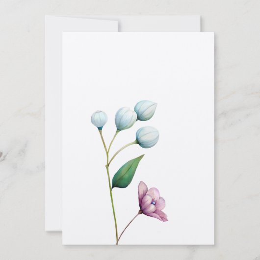 Elegante Bloemen Huwelijk Zachte Botanische Romanc Bedankkaart (Achterkant)