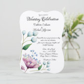 Elegante Bloemen Huwelijk Zachte Botanische Romanc Kaart (Staand voorkant)