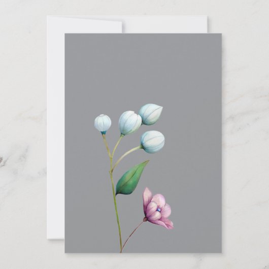 Elegante Bloemen Huwelijk Zachte Botanische Romanc Kaart (Achterkant)