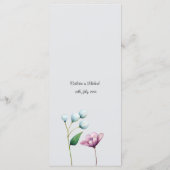 Elegante Bloemen Huwelijk Zachte Botanische Romanc Menu (Achterkant)